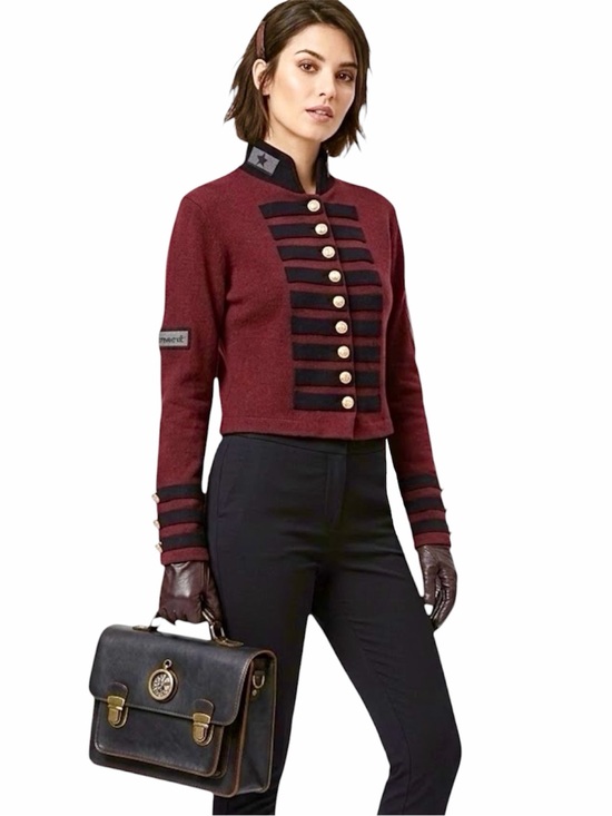 Claude Barthélémy Paris Jackets & Blazers - Vintage Claude Barthélémy Paris Military Hussar Knit Sweater Jacket Cropped Red